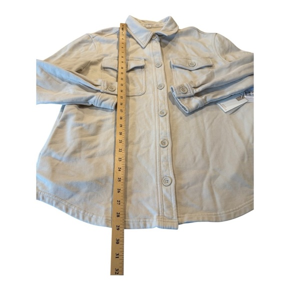 Good American Bone Neutral Fleece Shirt Jacket Shacket Size 3/4 US L/XL NEW - Picture 9 of 14